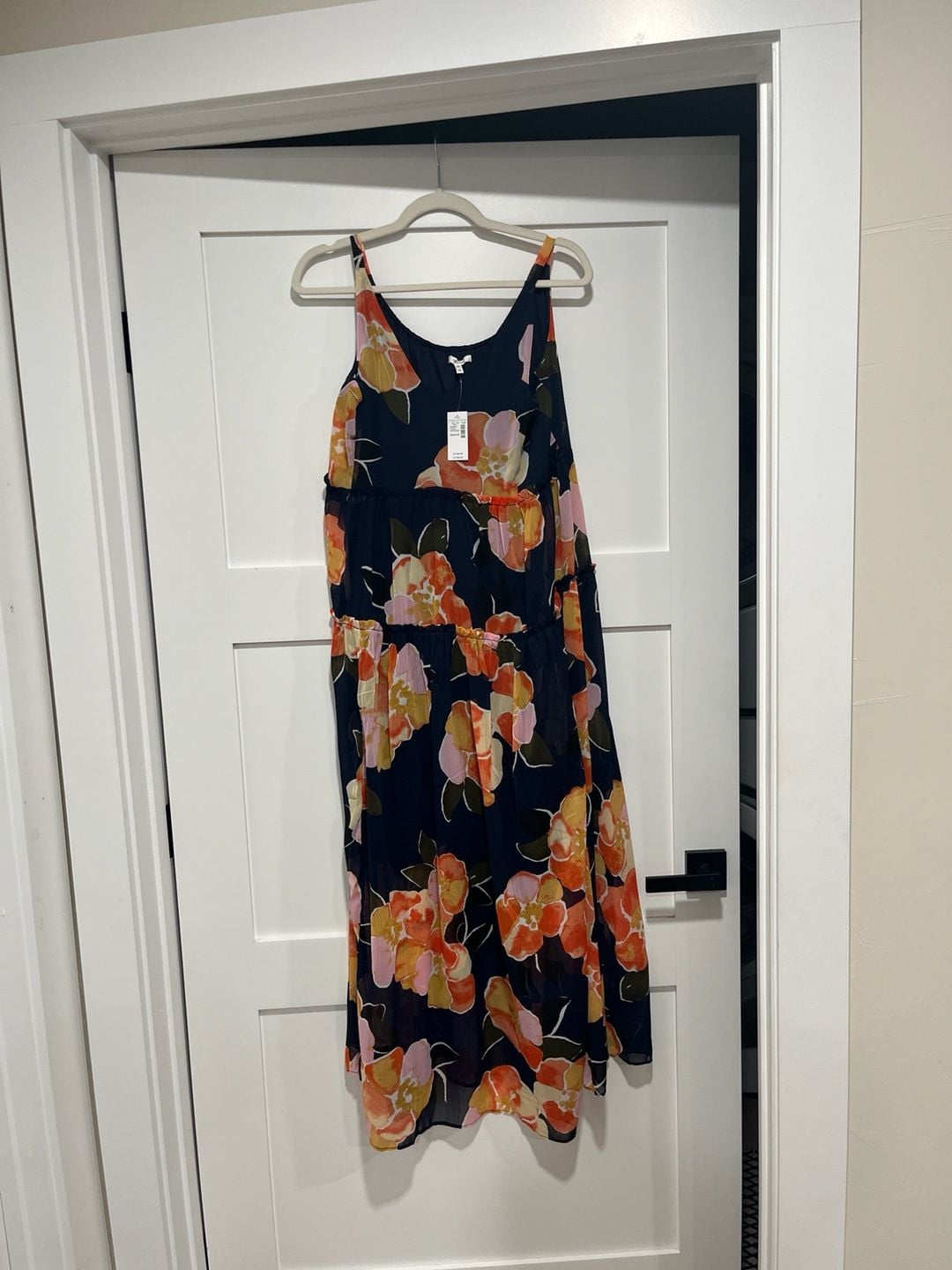 Maurices Floral Tiered Maxi Sundress in Navy 2