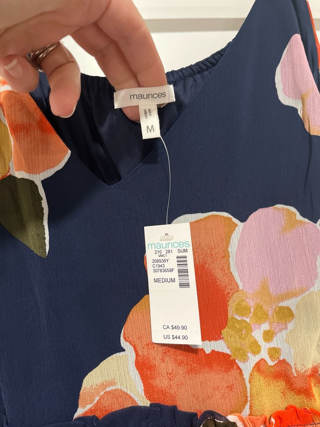 Maurices Floral Tiered Maxi Sundress in Navy 3