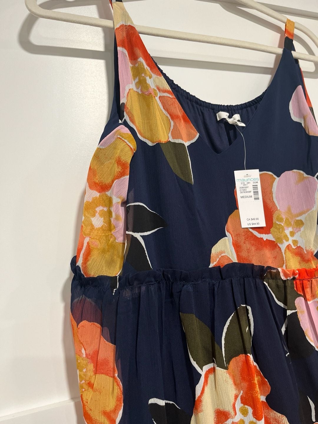 Maurices Floral Tiered Maxi Sundress in Navy 4