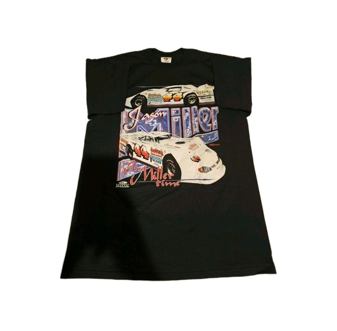 Vintage 2001 Jason Miller #44 Racing It's Miller Time T-Shirt 2