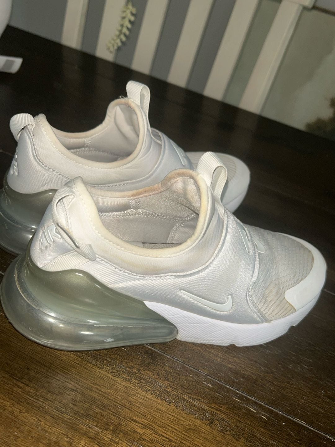 Nike Air Max 270 Extreme GS White Metallic Silver CI1108-100 Size 5Y 4
