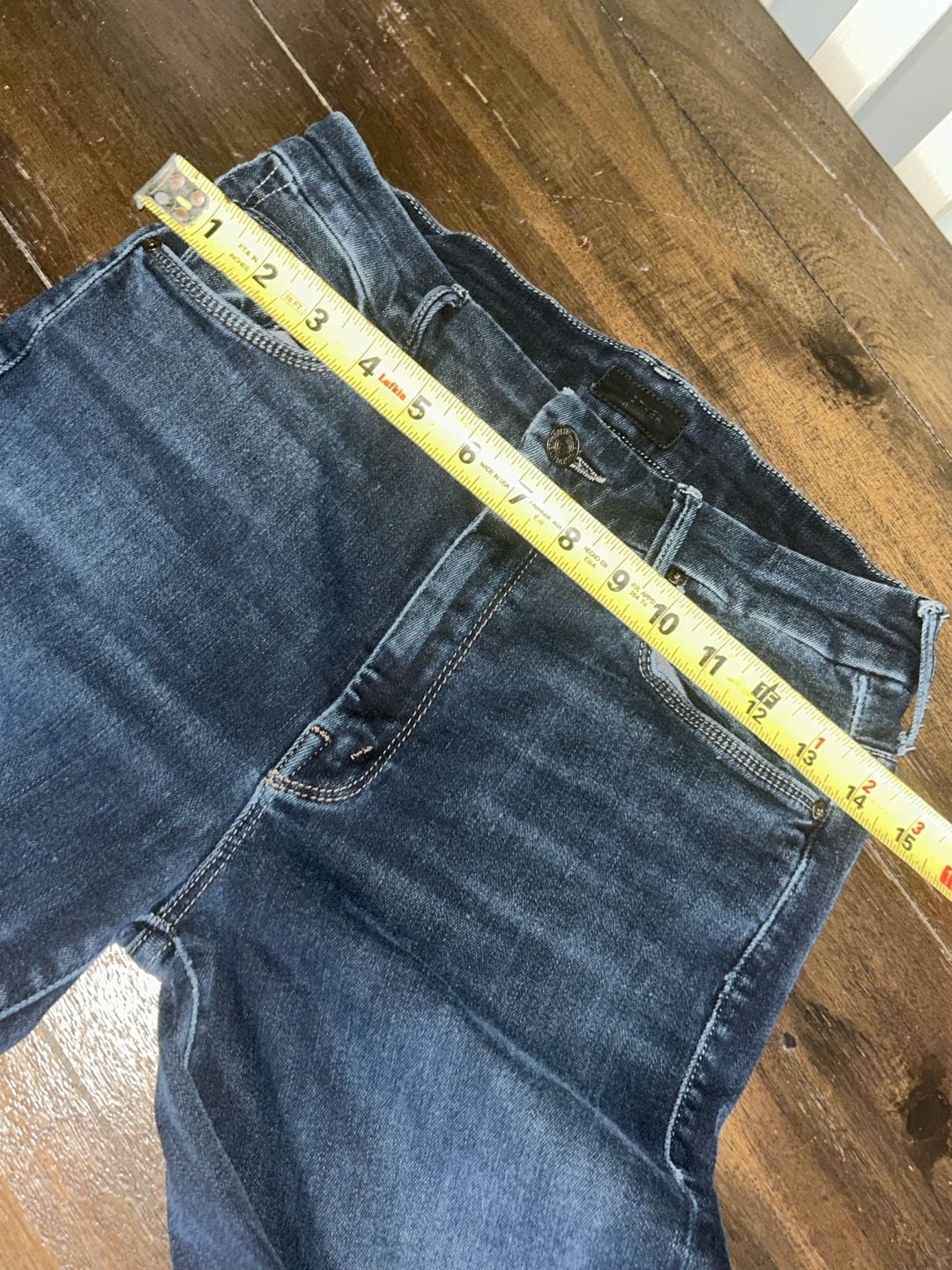 MOTHER The Looker High Rise Skinny Jeans in Dark Wash with Frayed Step Hem 6