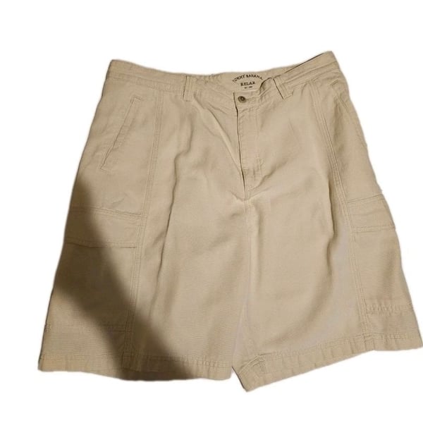 Tommy Bahama Relax Tencel Cotton Cargo Walking Shorts Khaki Mens 36