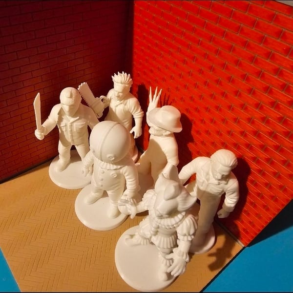 Toys Horror Figures Set - Plastic Cinema Villains Slasher Icons White PLA+ Ads only for 1 message me