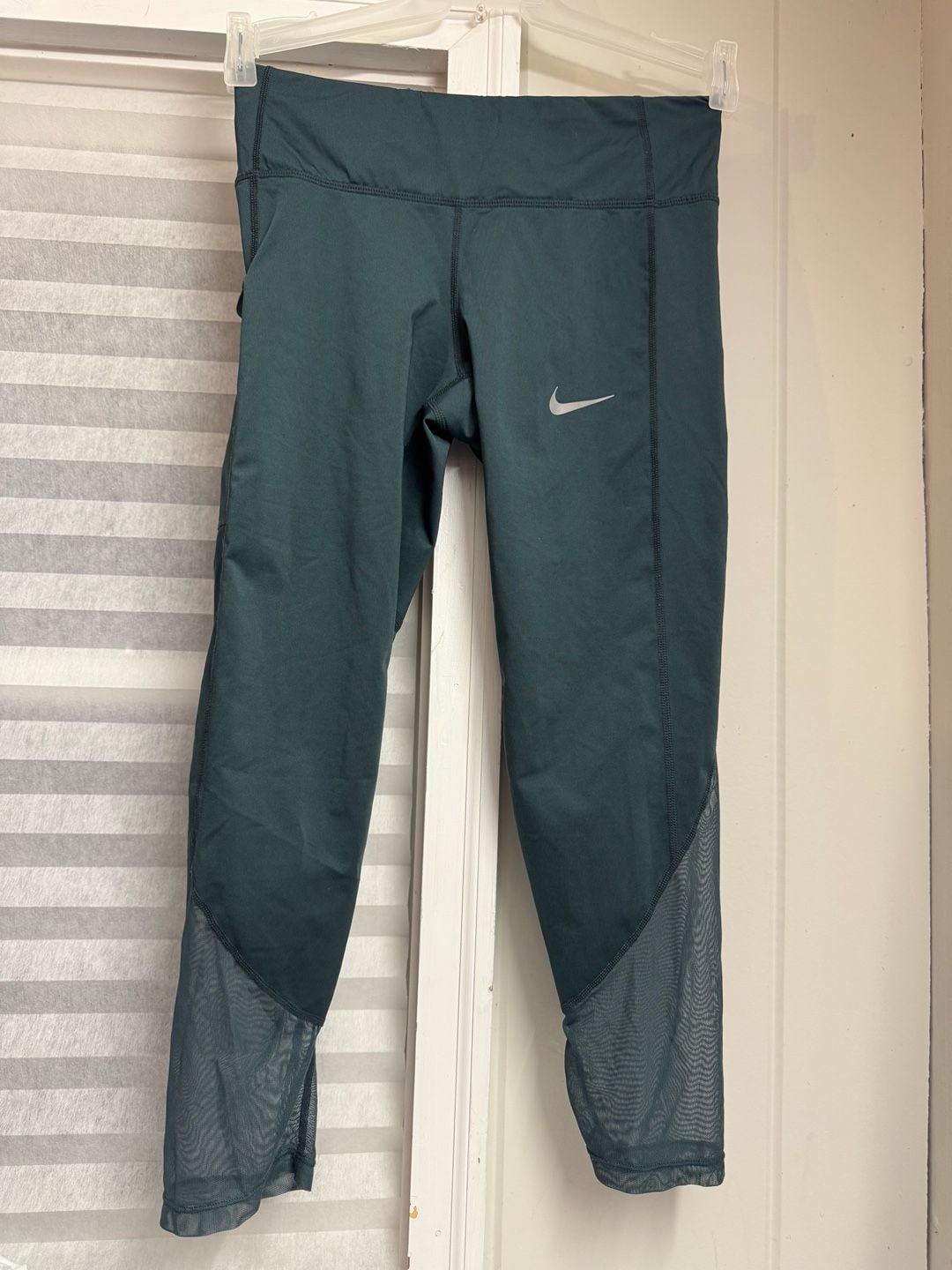 Nike Women's Dri-FIT Running Tights with Mesh Panels and Pockets - Dark Teal / Spruce 2