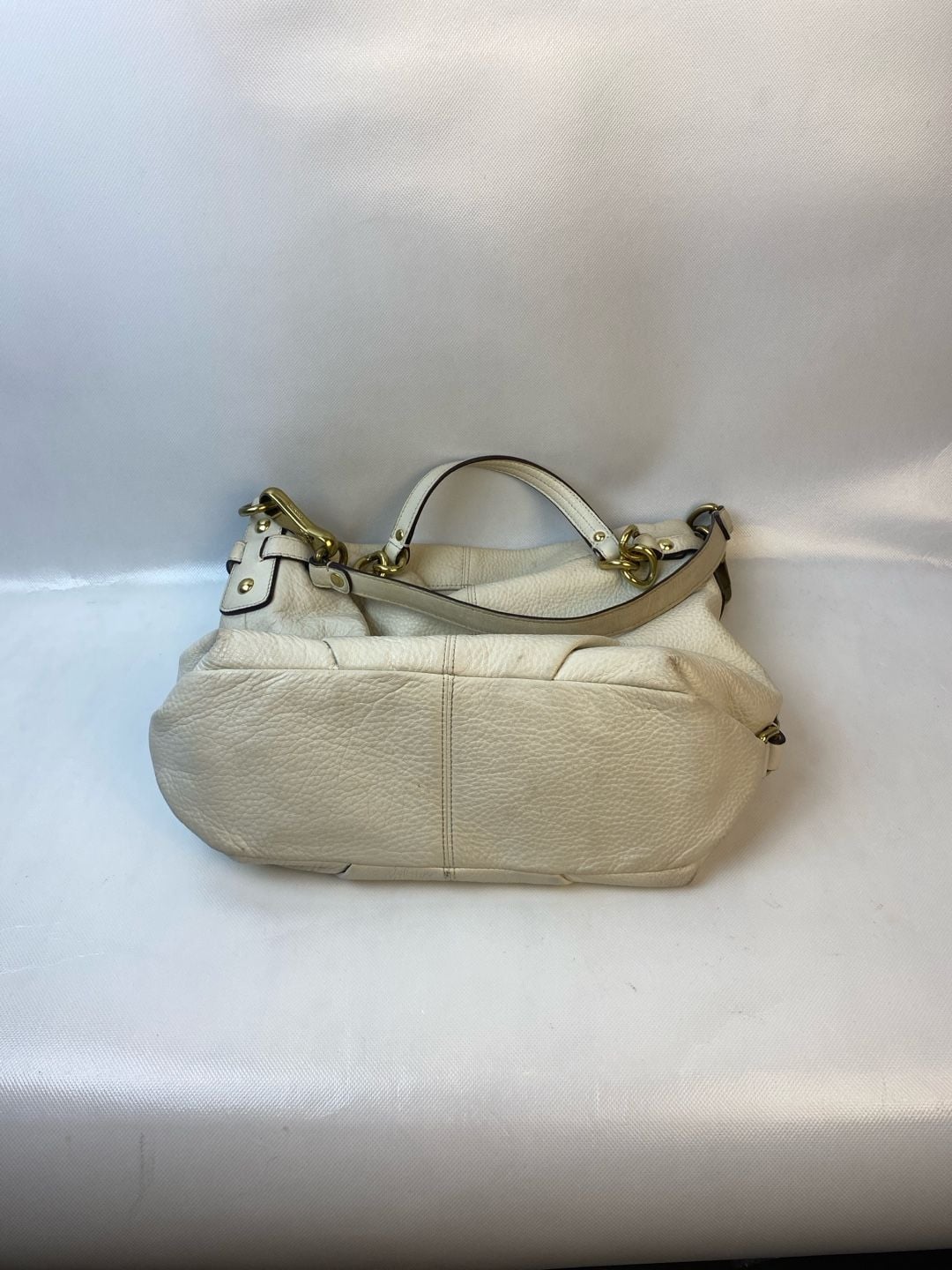 Coach Hobo Ivory Cream Pebbled Leather Shoulder Bag F17165 6