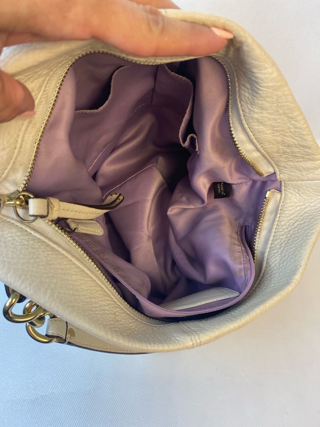 Coach Hobo Ivory Cream Pebbled Leather Shoulder Bag F17165 9