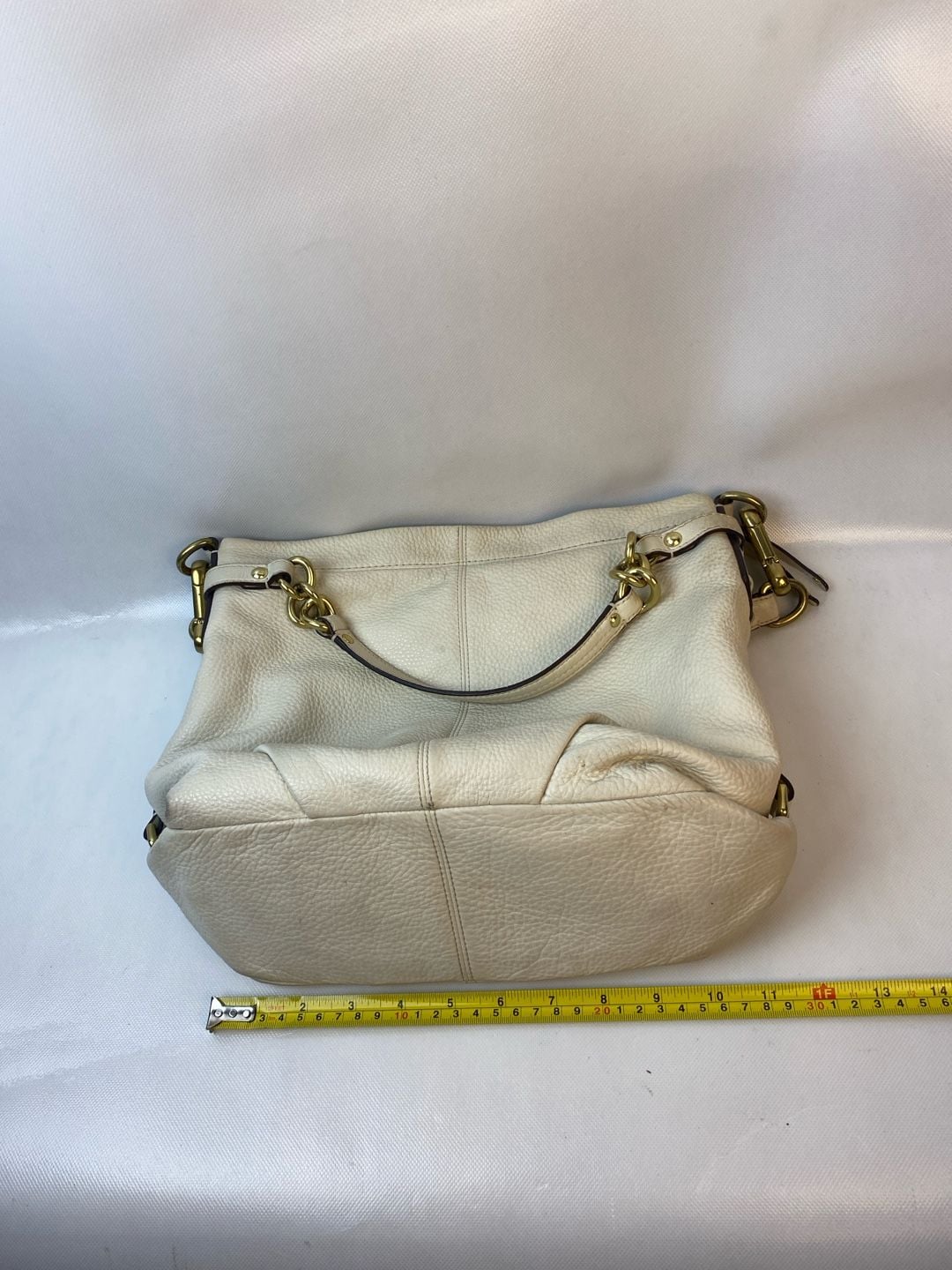 Coach Hobo Ivory Cream Pebbled Leather Shoulder Bag F17165 11