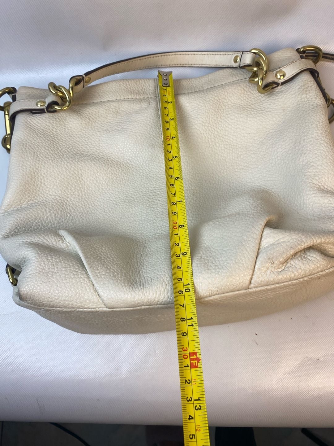 Coach Hobo Ivory Cream Pebbled Leather Shoulder Bag F17165 12