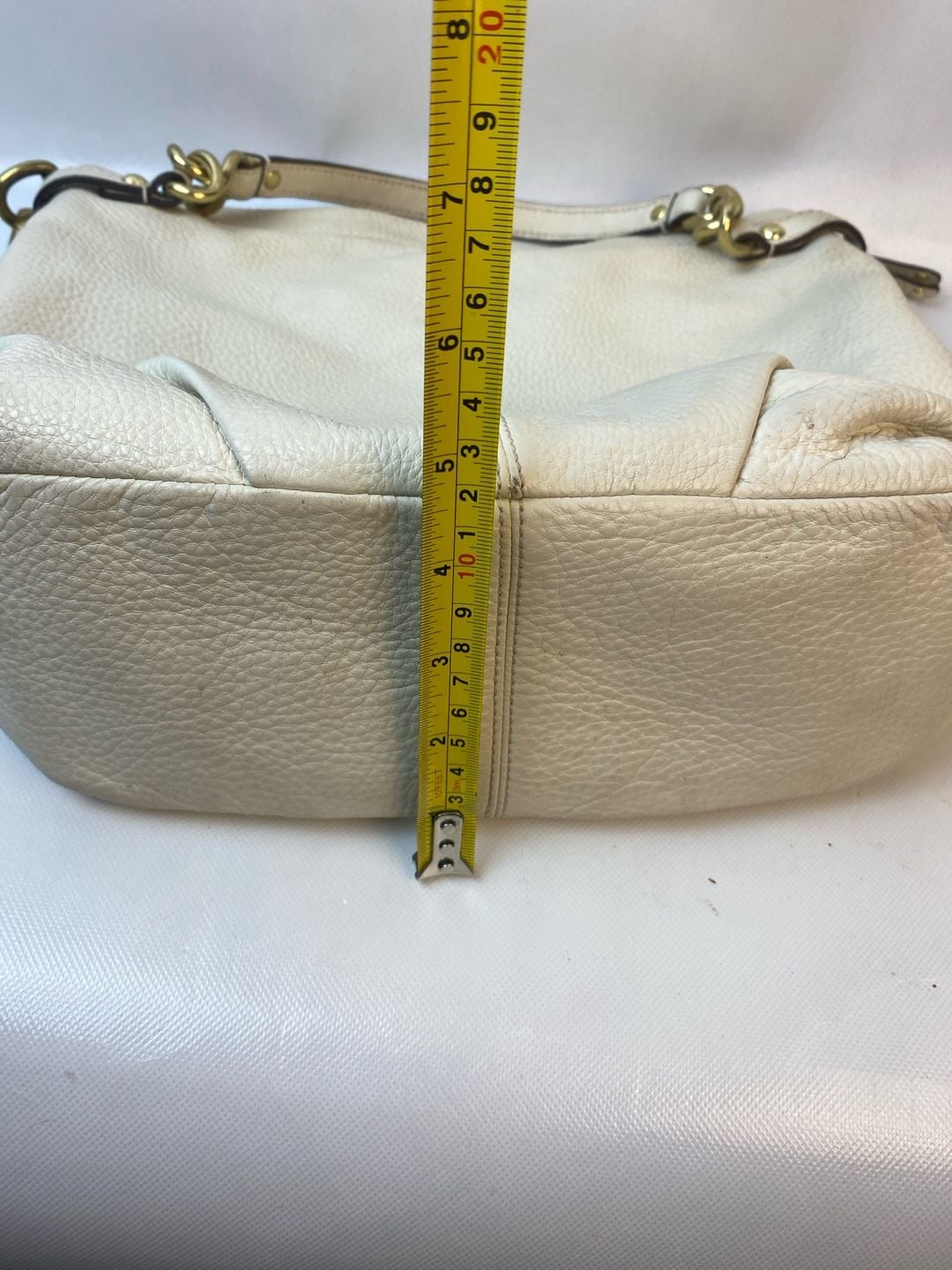 Coach Hobo Ivory Cream Pebbled Leather Shoulder Bag F17165 13