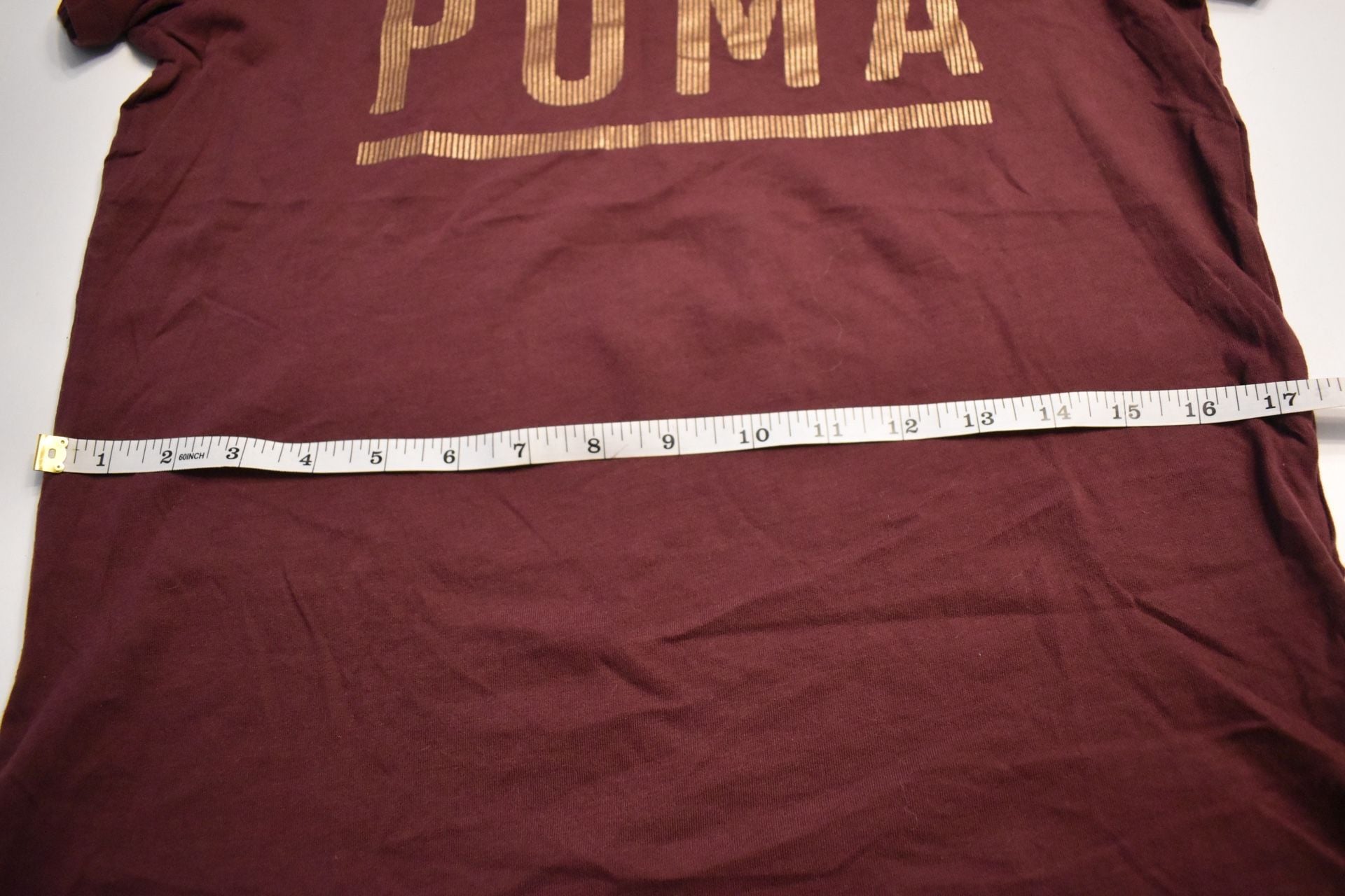 PUMA Women's Burgundy Graphic Logo Short Sleeve T-Shirt Size M 5