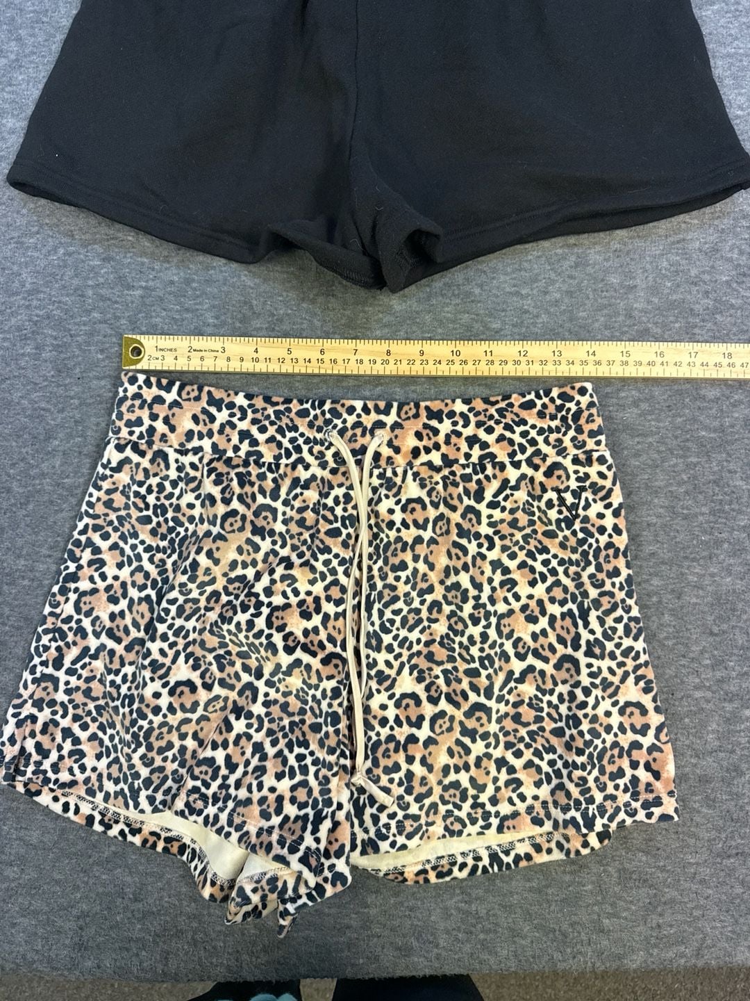 Victoria's Secret Mixed Sleep Shorts Bundle Leopard Fleece & Solid Black Size M 7
