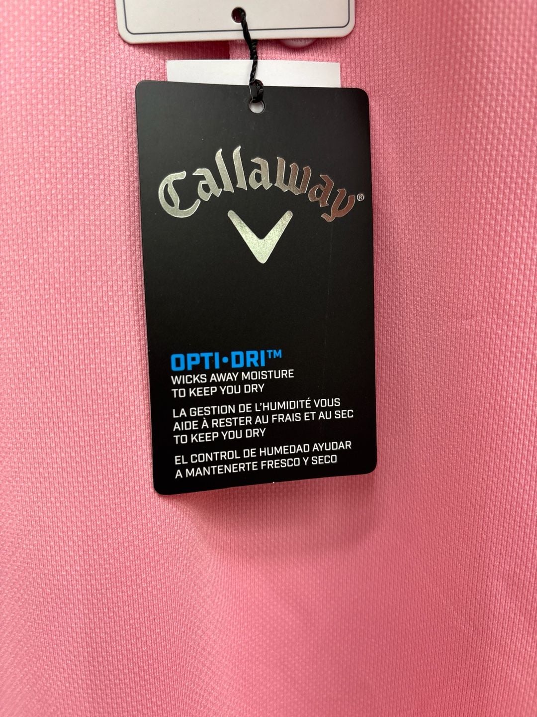 Callaway Men's Opti-Dri Micro Hex Performance Golf Polo Shirt - Pink 3