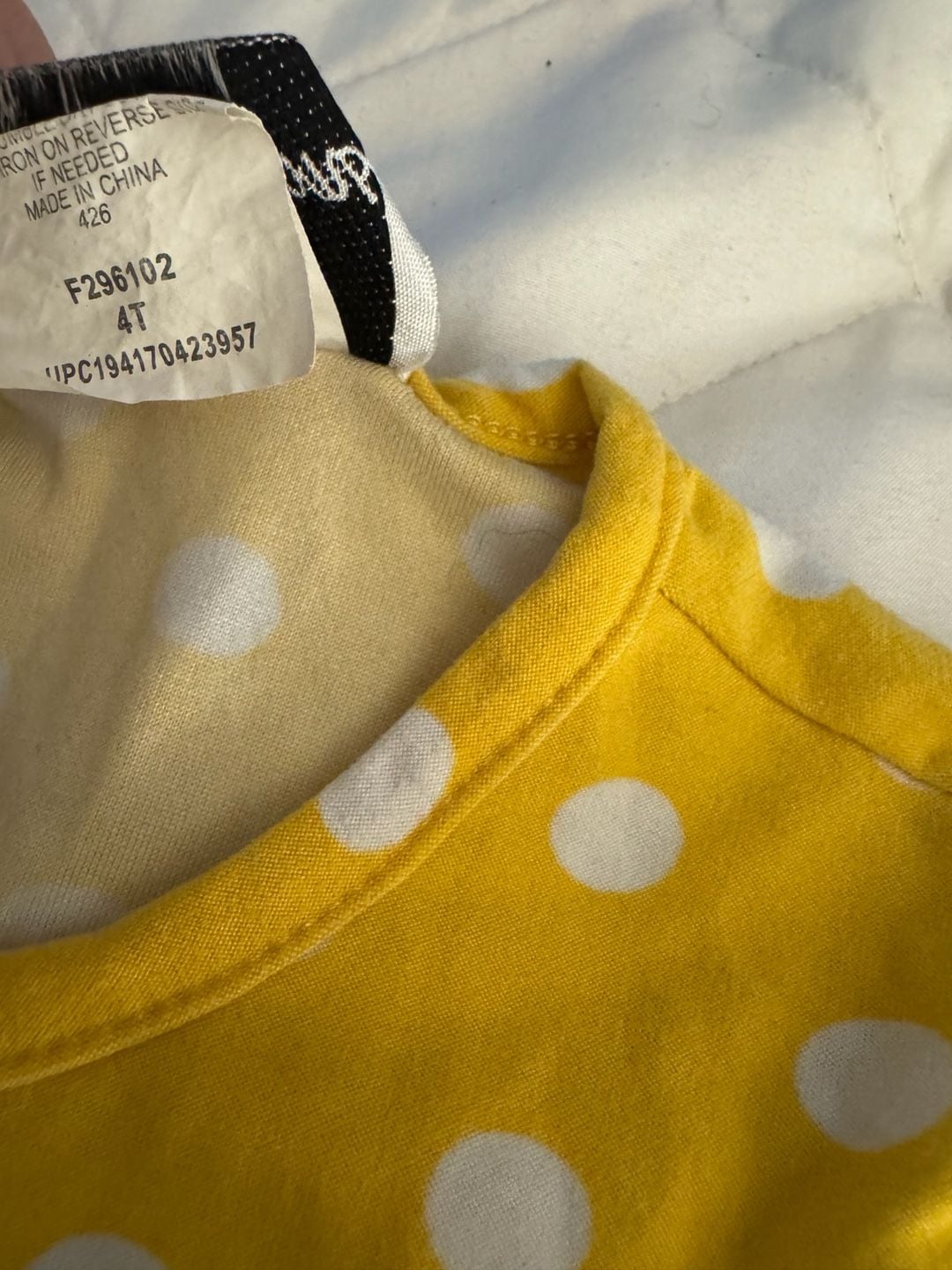 Rare Editions Girls Yellow Polka Dot Bell Sleeve Apple Sequin Dress 4T 3