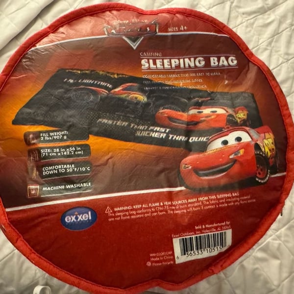 Disney Pixar Cars Lightning McQueen Youth Camping Sleeping Bag