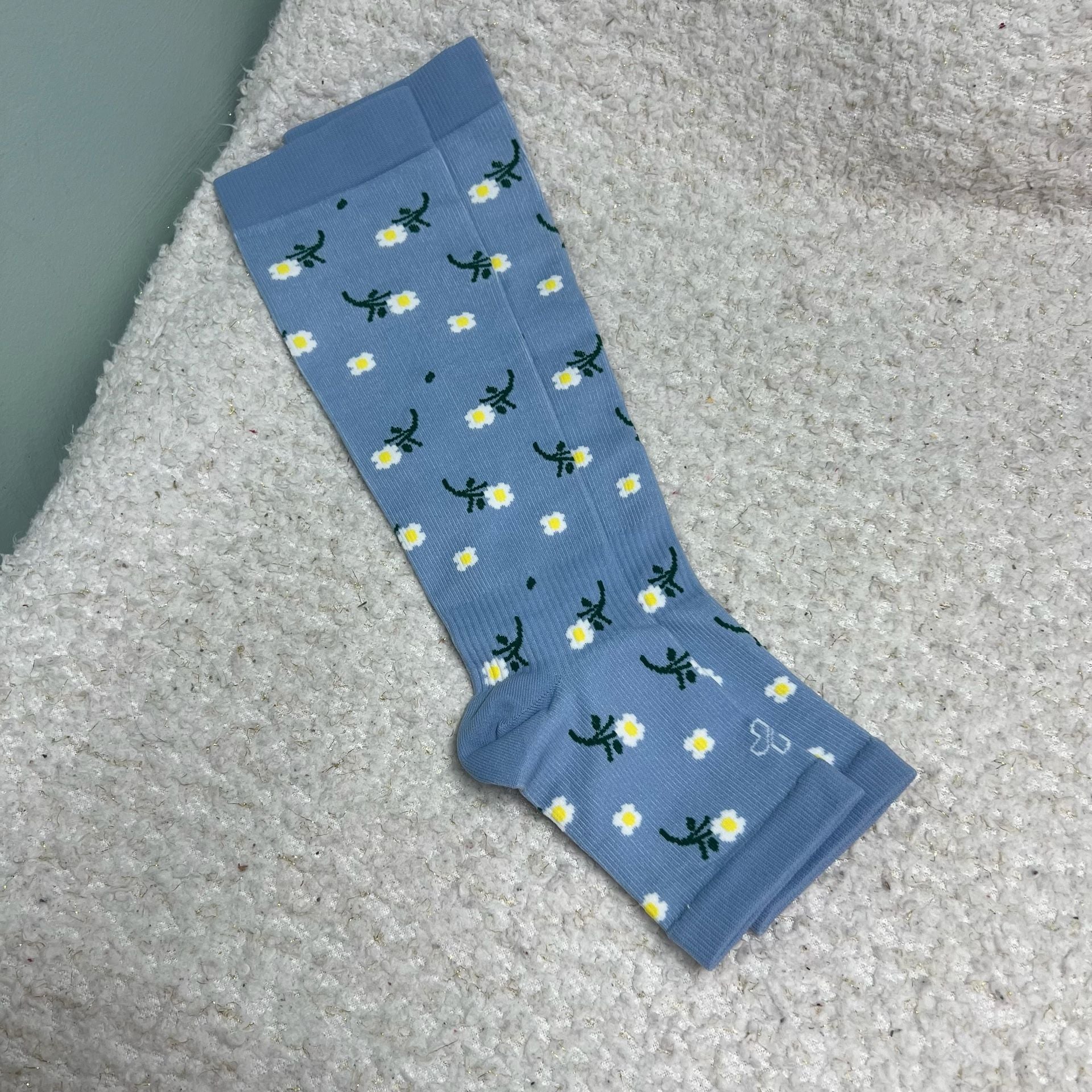 Open Toe Compression Socks 3 Pairs Toeless Pink White Blue S/M Size Womens 6