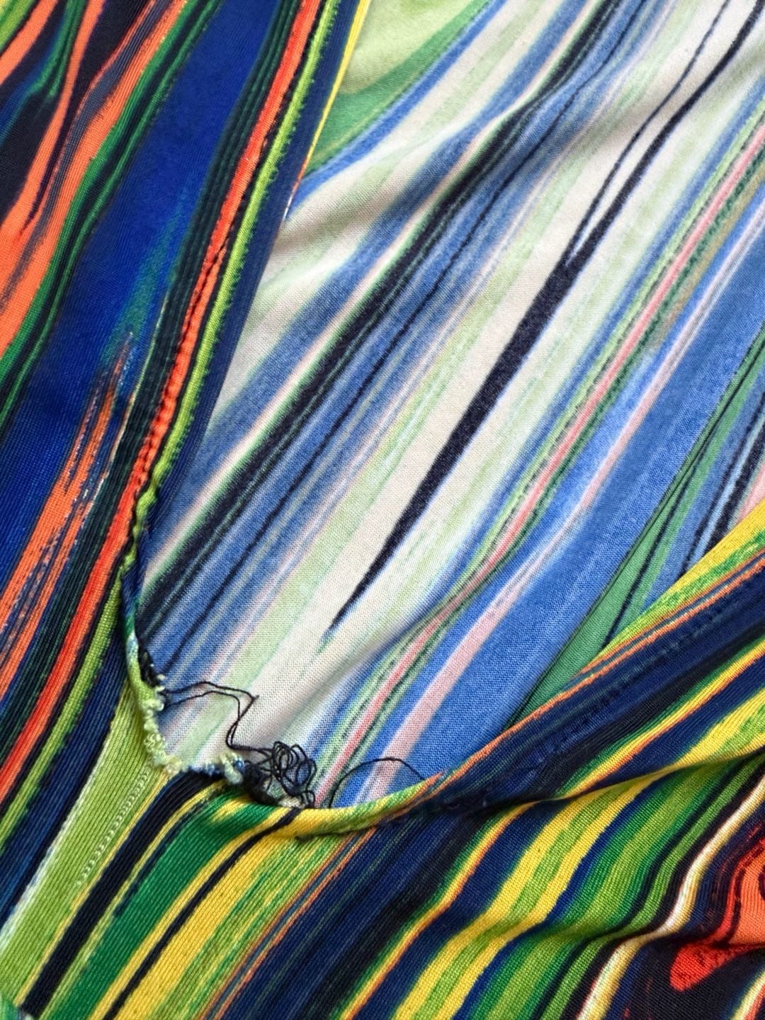 Leigh Abstract Wave Print Green and Blue Sleeveless Maxi Dress 4