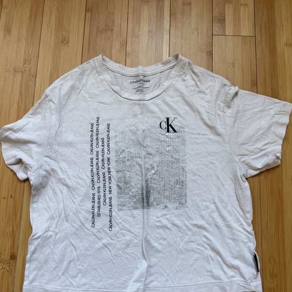 Calvin Klein Jeans Urban Multi-Graphic Crop T-Shirt White XS