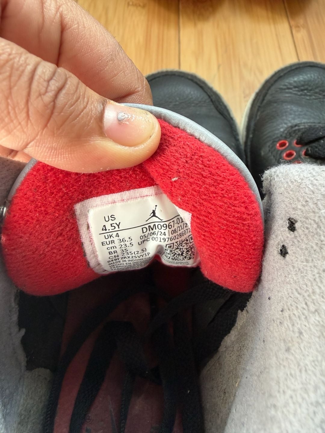 Air Jordan 3 Retro Black Cement GS (2024) Size 4.5Y 8