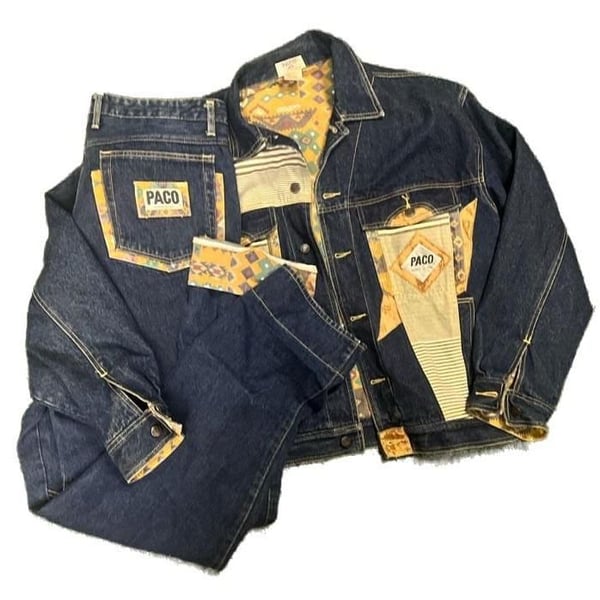 Vintage Paco Patchwork Denim Two Piece Set Jacket and Jeans