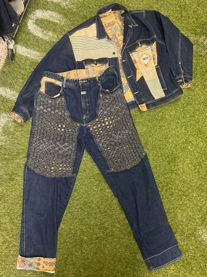 Vintage Paco Patchwork Denim Two Piece Set Jacket and Jeans 2