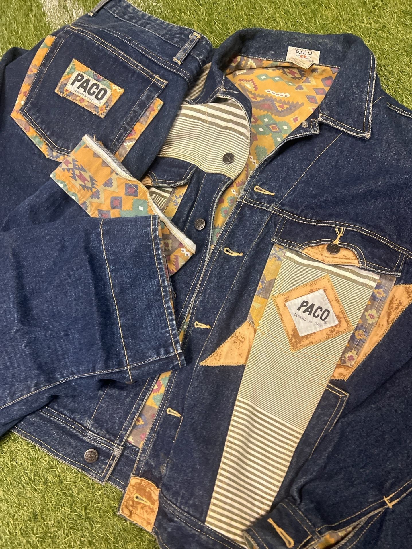 Vintage Paco Patchwork Denim Two Piece Set Jacket and Jeans 8