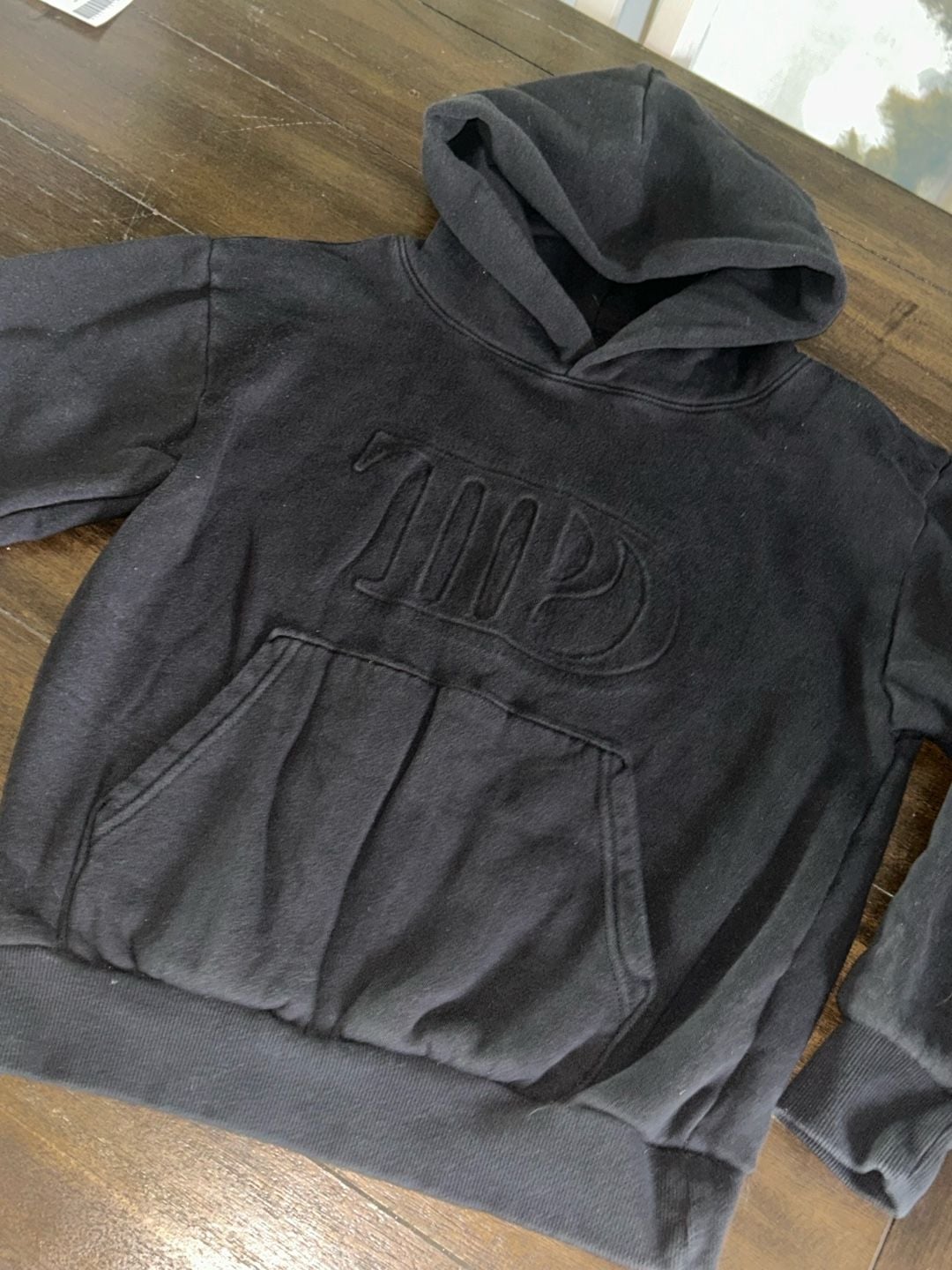 Taylor Swift The Tortured Poets Department Black Embossed TTPD Hoodie Size Small 2