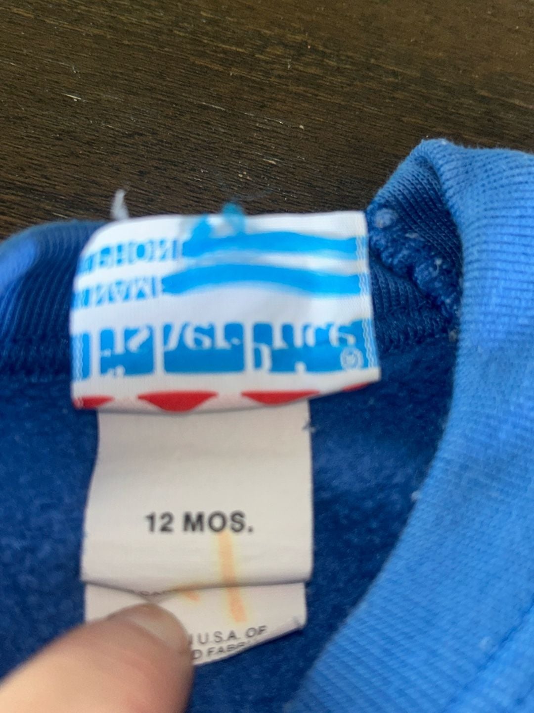 Vintage 1980s Fisher-Price Teddy Bear with Balloons Blue Baby Sweatshirt 12 Months 4