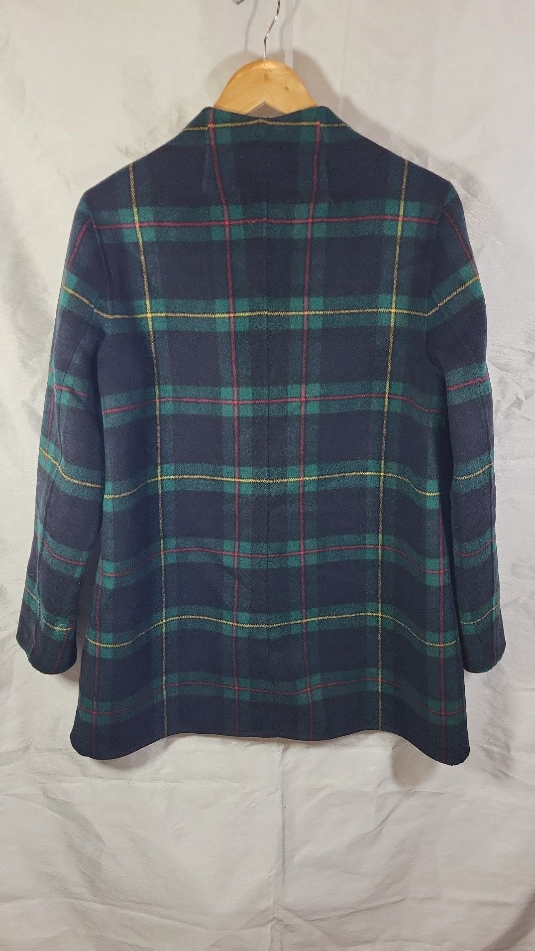 Talbots Double-Face Wool Blend Jacket in Black Watch Tartan Plaid, M 3