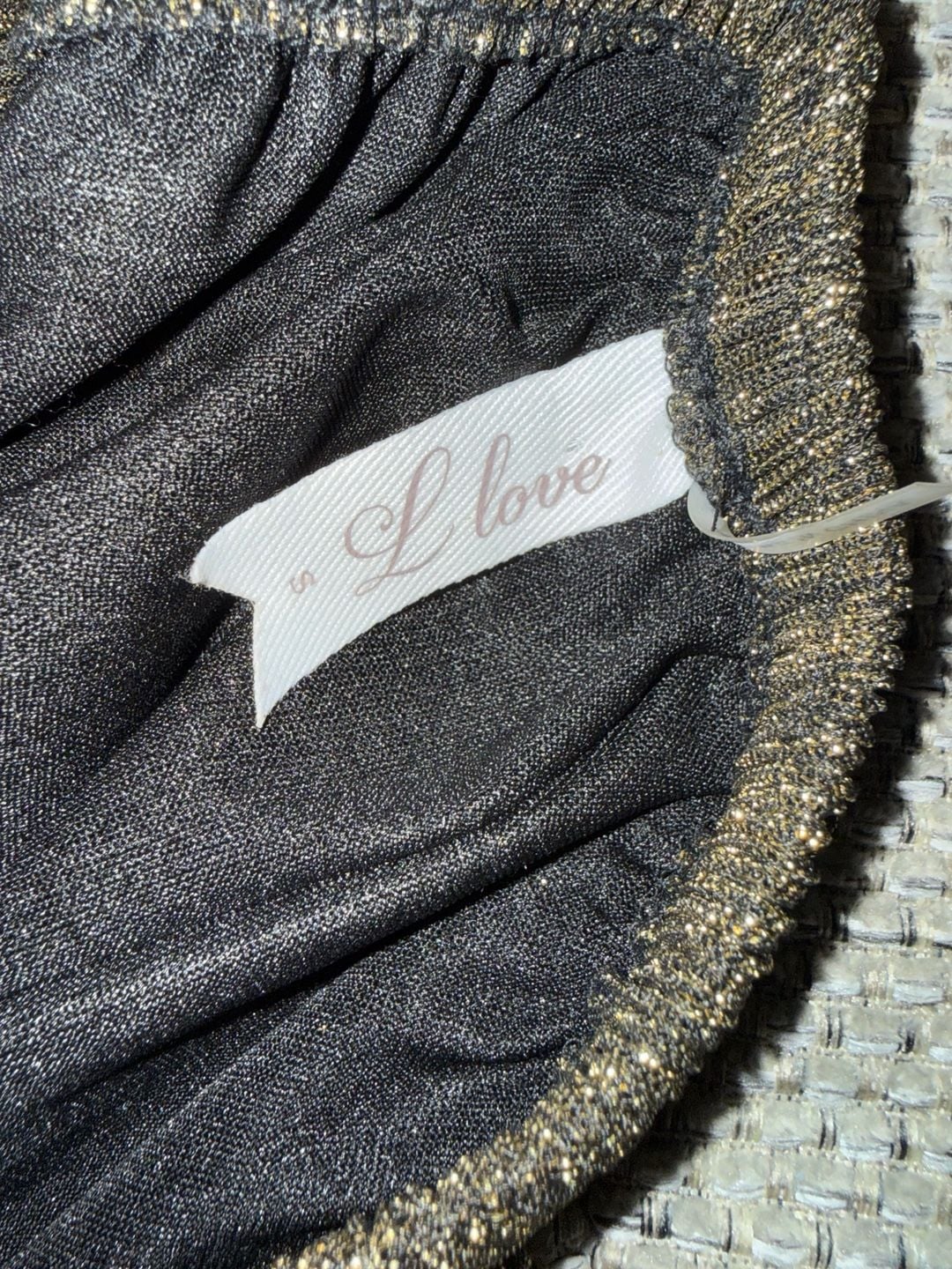 I Love Metallic Gold Plisse Off-The-Shoulder Puff Sleeve Blouse. Date Night After 5 3