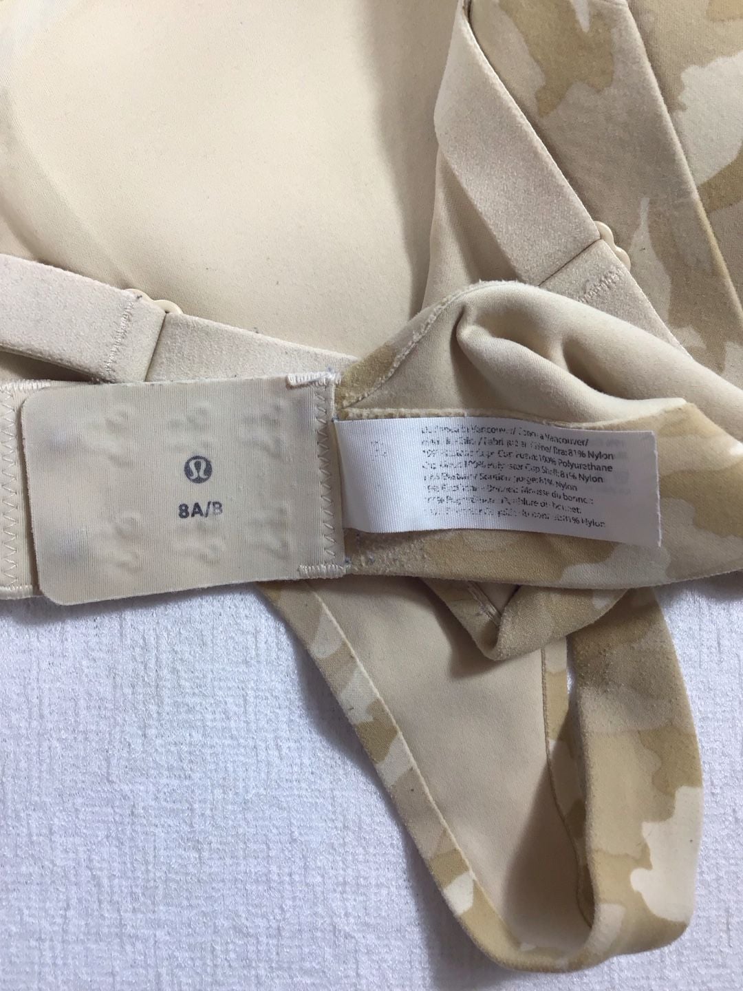Lululemon Alignment Straight Strap Bra Heritage 365 Camo Beige 8 A/B 8