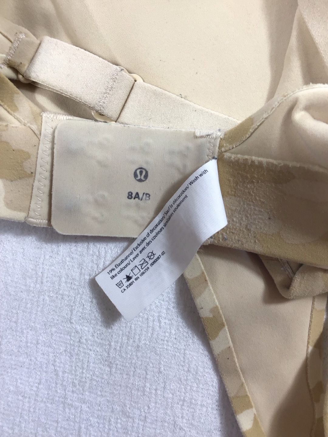 Lululemon Alignment Straight Strap Bra Heritage 365 Camo Beige 8 A/B 10