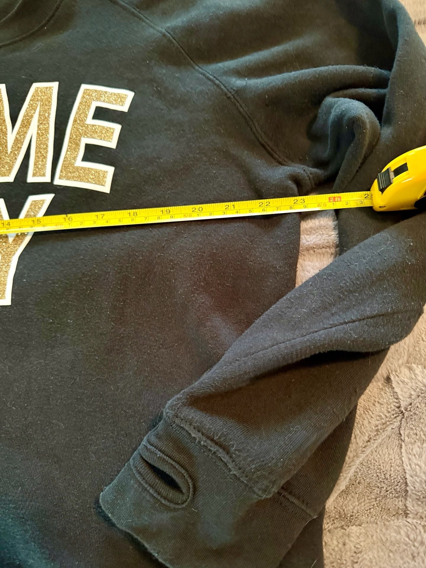 Texas True Threads Black Gameday Crewneck Sweatshirt with Gold Glitter Letters 5