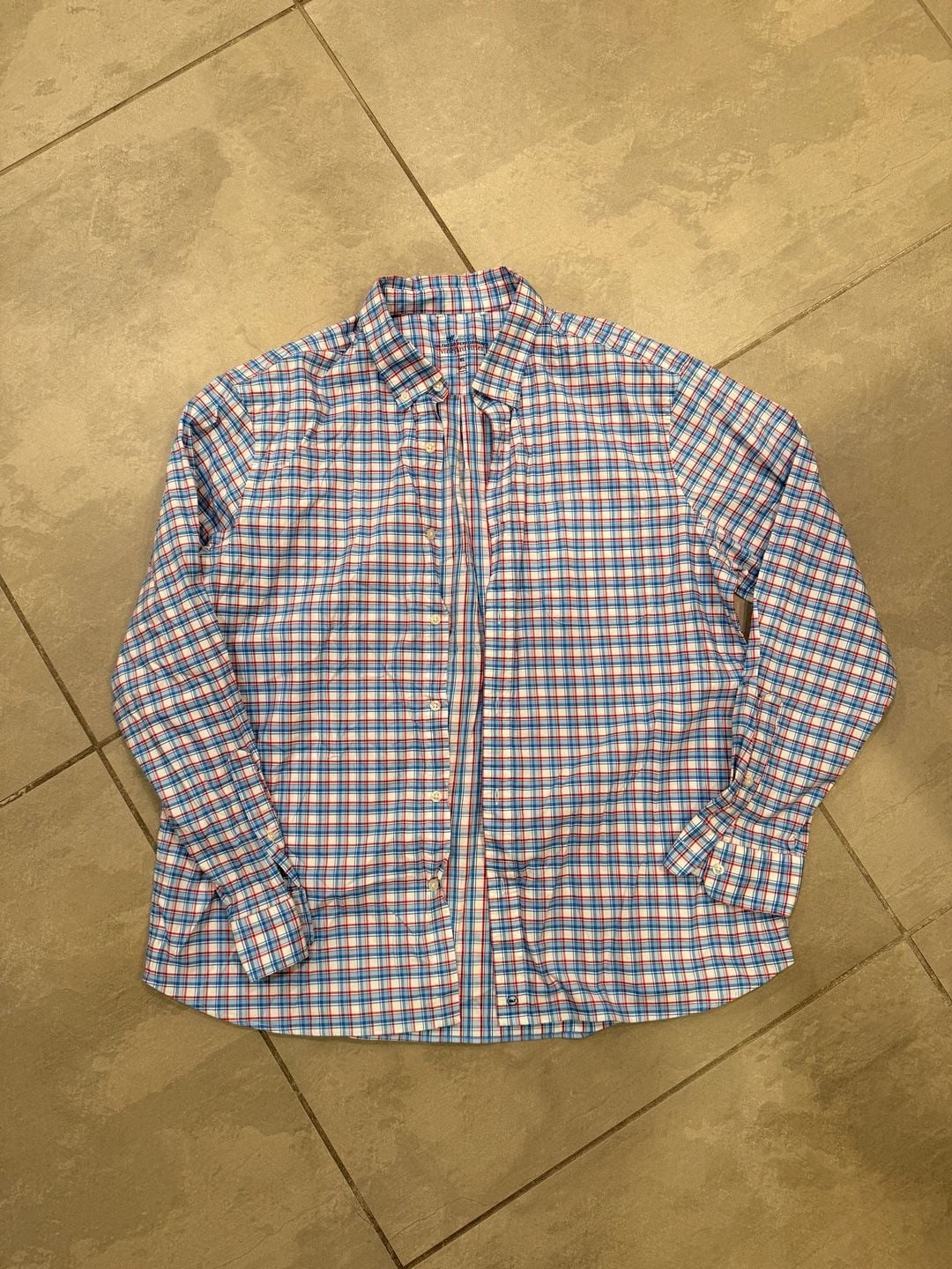 Vineyard Vines On-The-Go Performance brrrº Plaid Button Down Shirt XL 2