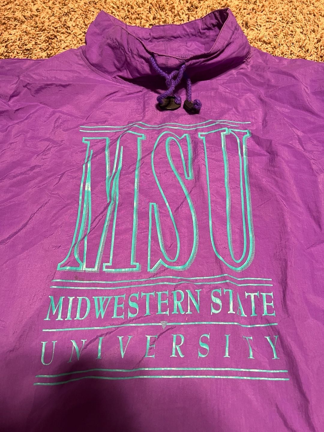 Vintage 90s Gear For Sports Midwestern State University Purple Nylon Windbreaker Pullover 3