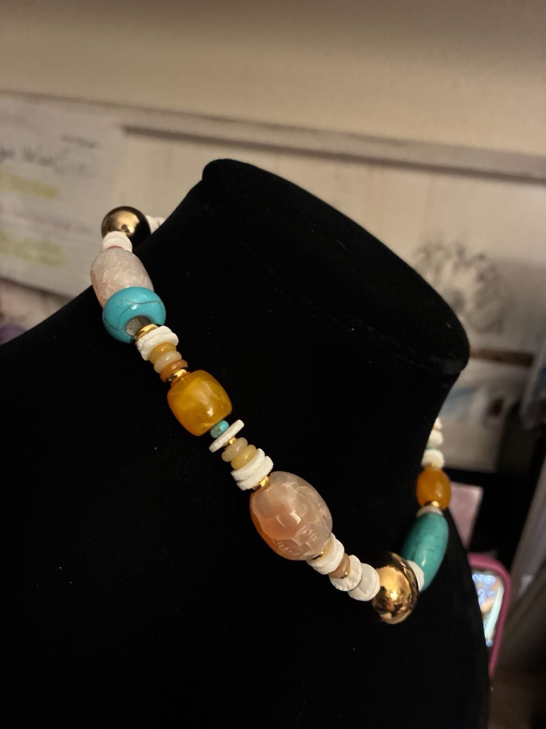 Mayamar Bold Stone Beaded Mixed Gemstone Necklace 5