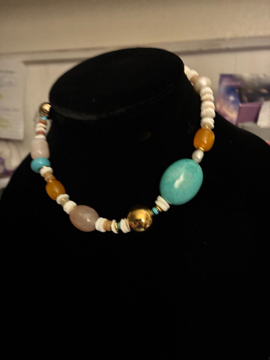 Mayamar Bold Stone Beaded Mixed Gemstone Necklace 8