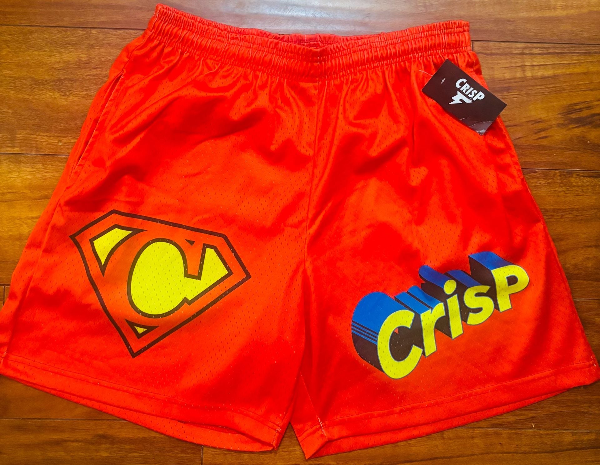 NWT CRISP NYC Mens Red Mesh Superman Inspired Shorts sz XXL 2