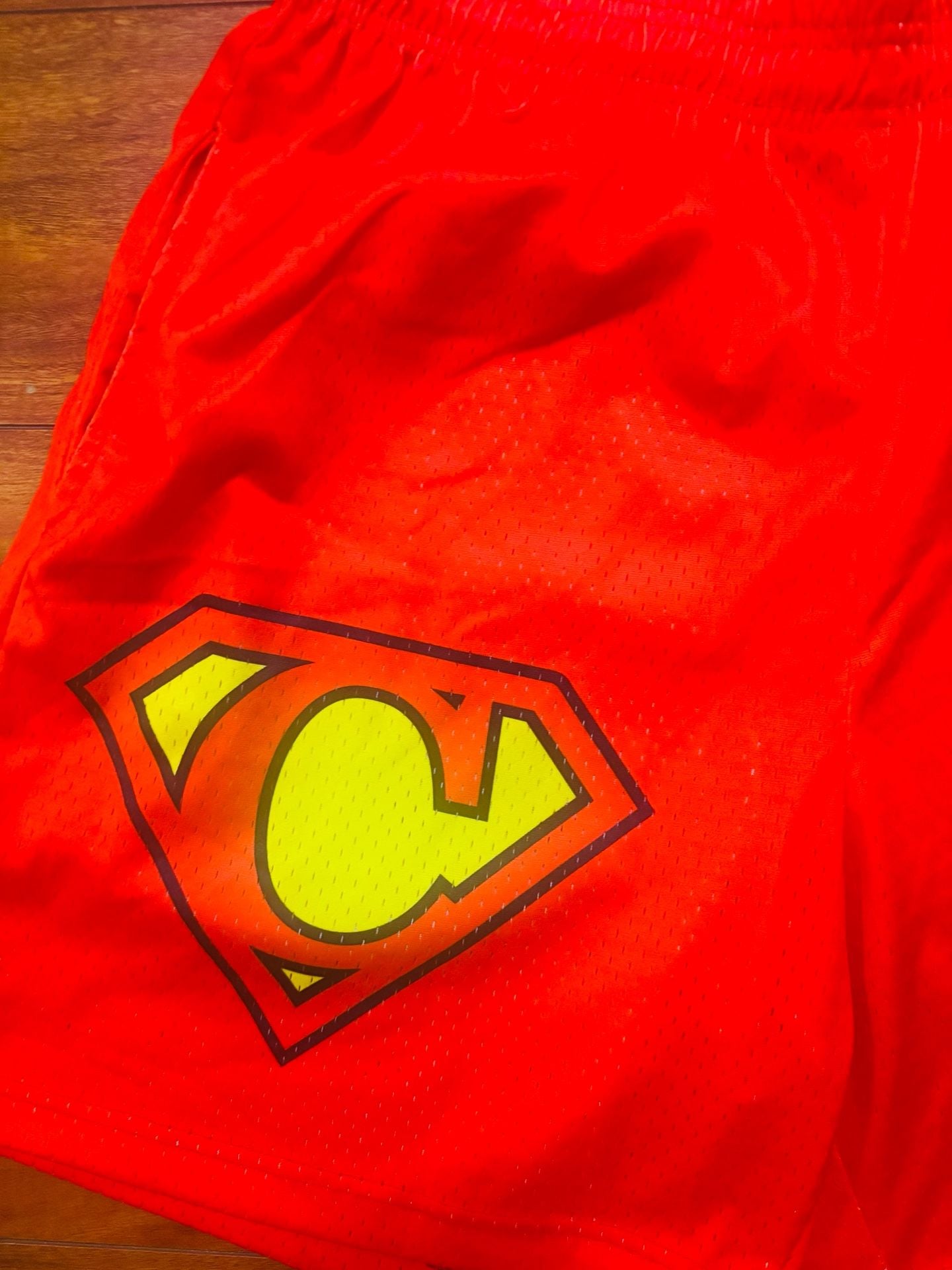 NWT CRISP NYC Mens Red Mesh Superman Inspired Shorts sz XXL 3
