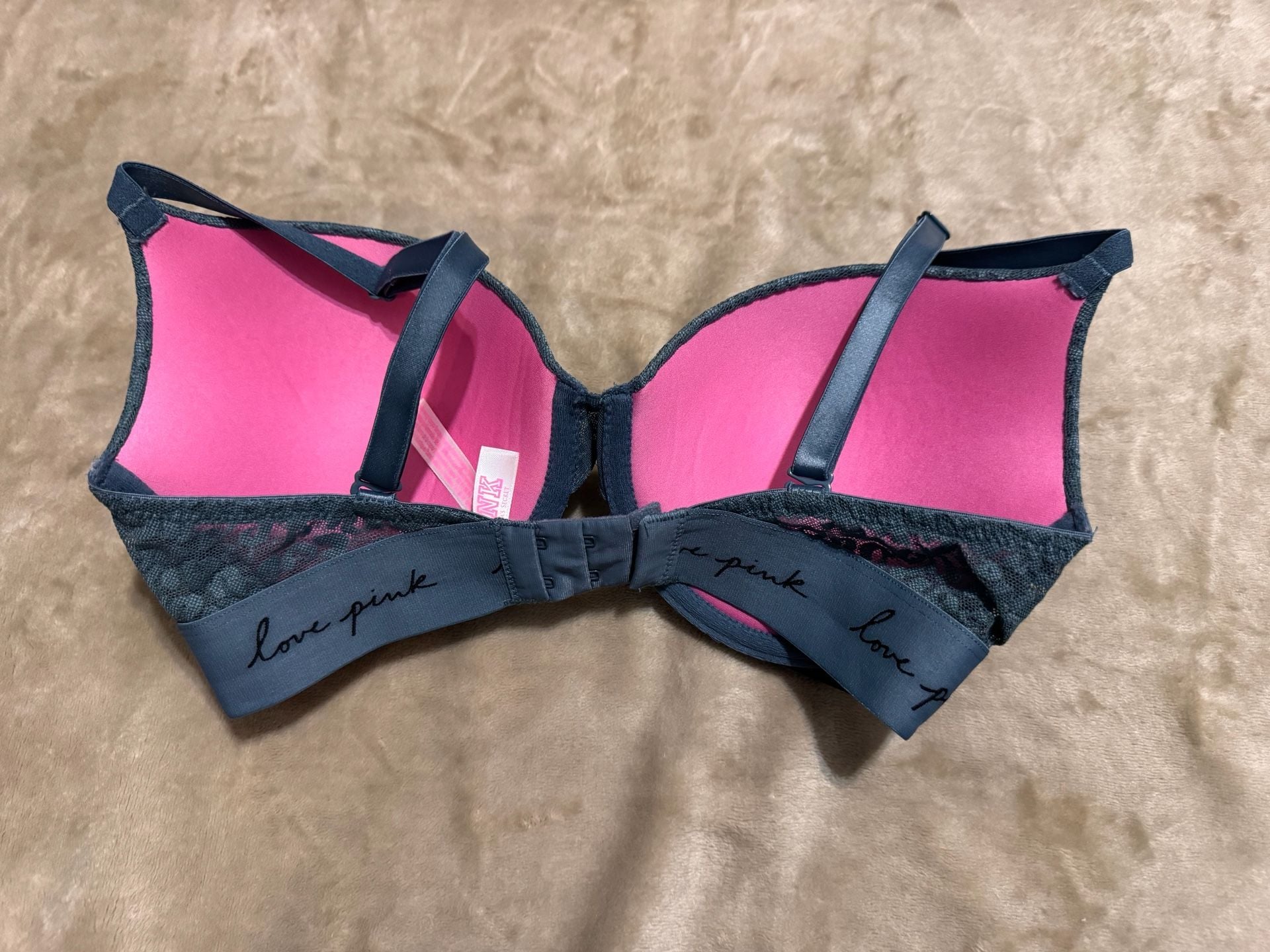 Victorias Secret Pink Push Up bra 32DD Green 2