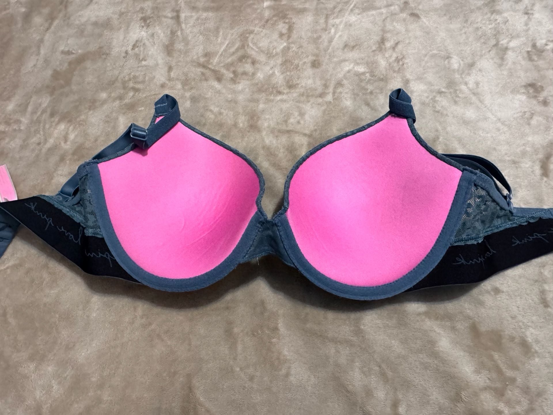 Victorias Secret Pink Push Up bra 32DD Green 5