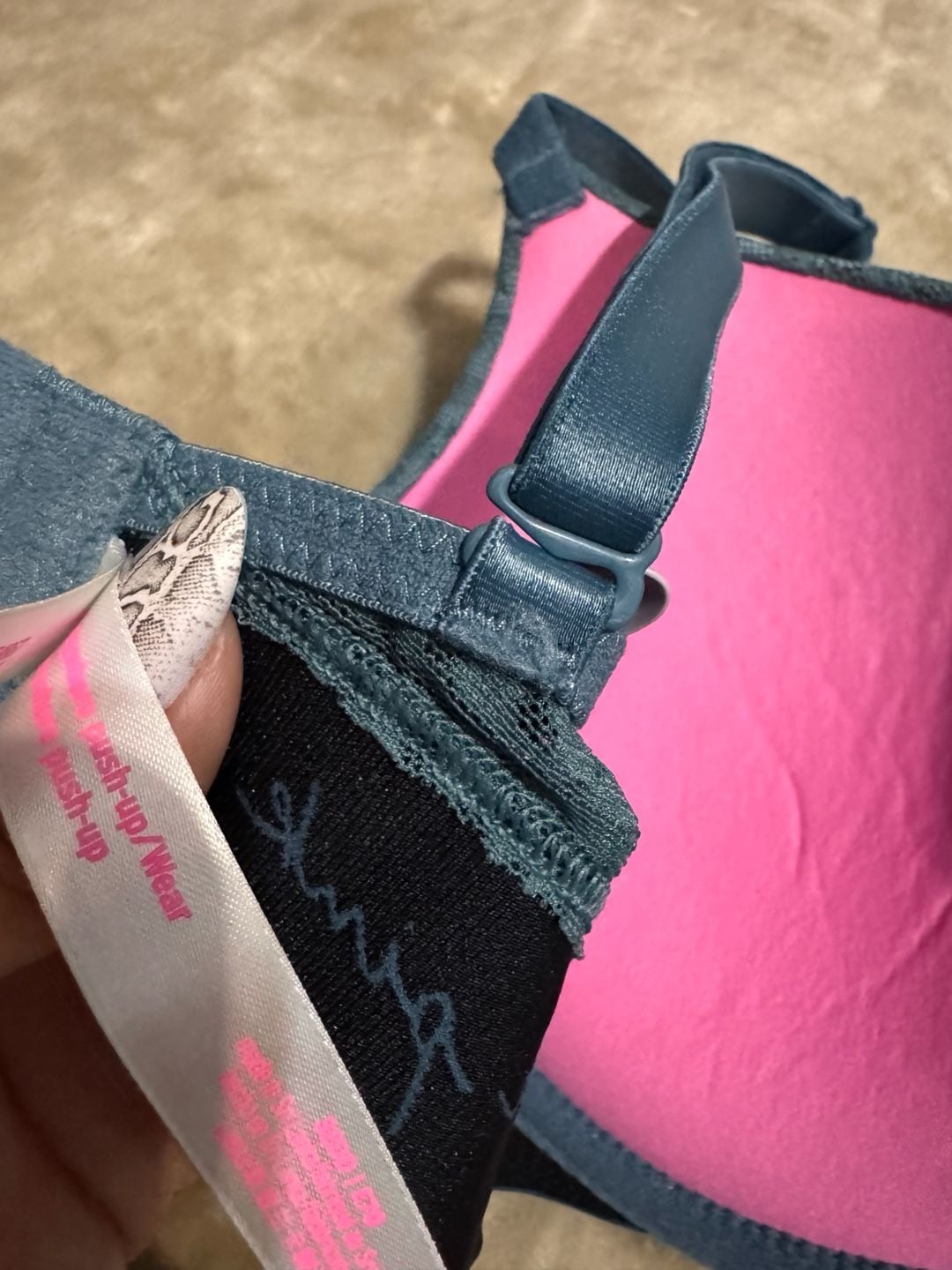 Victorias Secret Pink Push Up bra 32DD Green 6