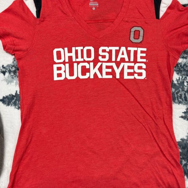 Nike Ohio State Buckeyes Women's Blitz Tri-Blend V-Neck T-Shirt Size L