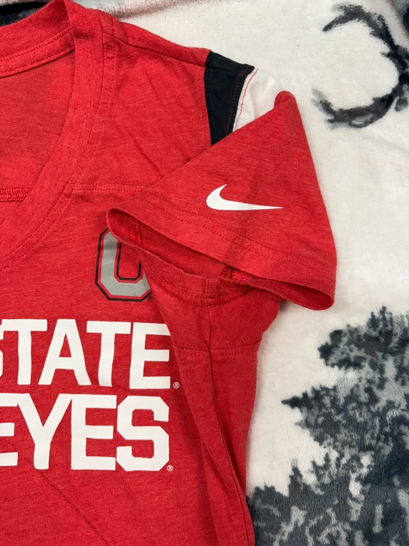 Nike Ohio State Buckeyes Women's Blitz Tri-Blend V-Neck T-Shirt Size L 6