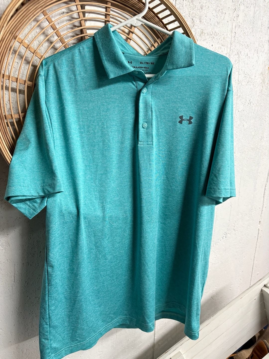 Under Armour Performance The Playoff Polo Heather Teal Green XL 2