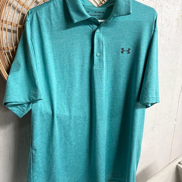 Under Armour Performance The Playoff Polo Heather Teal Green XL