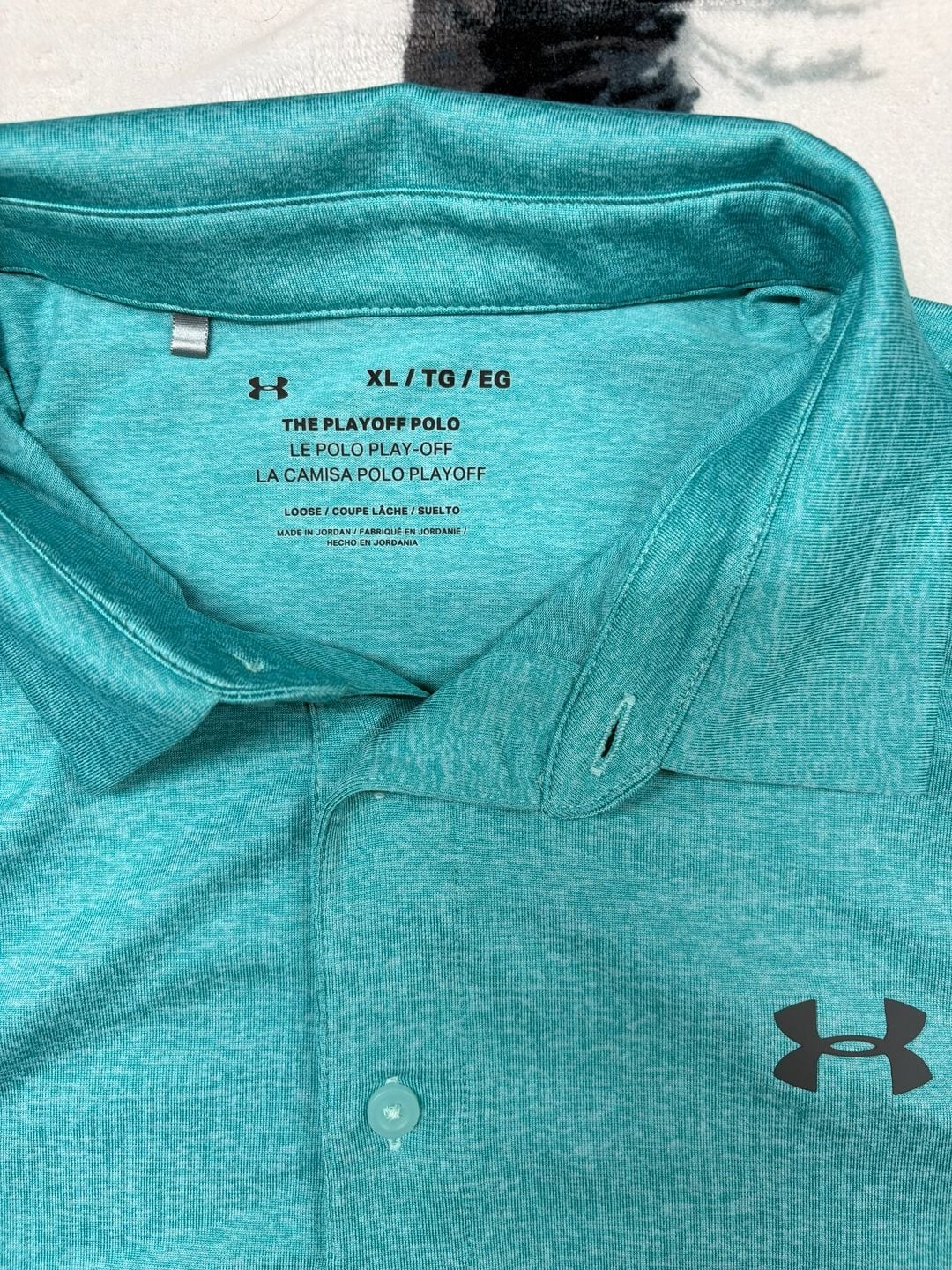 Under Armour Performance The Playoff Polo Heather Teal Green XL 6