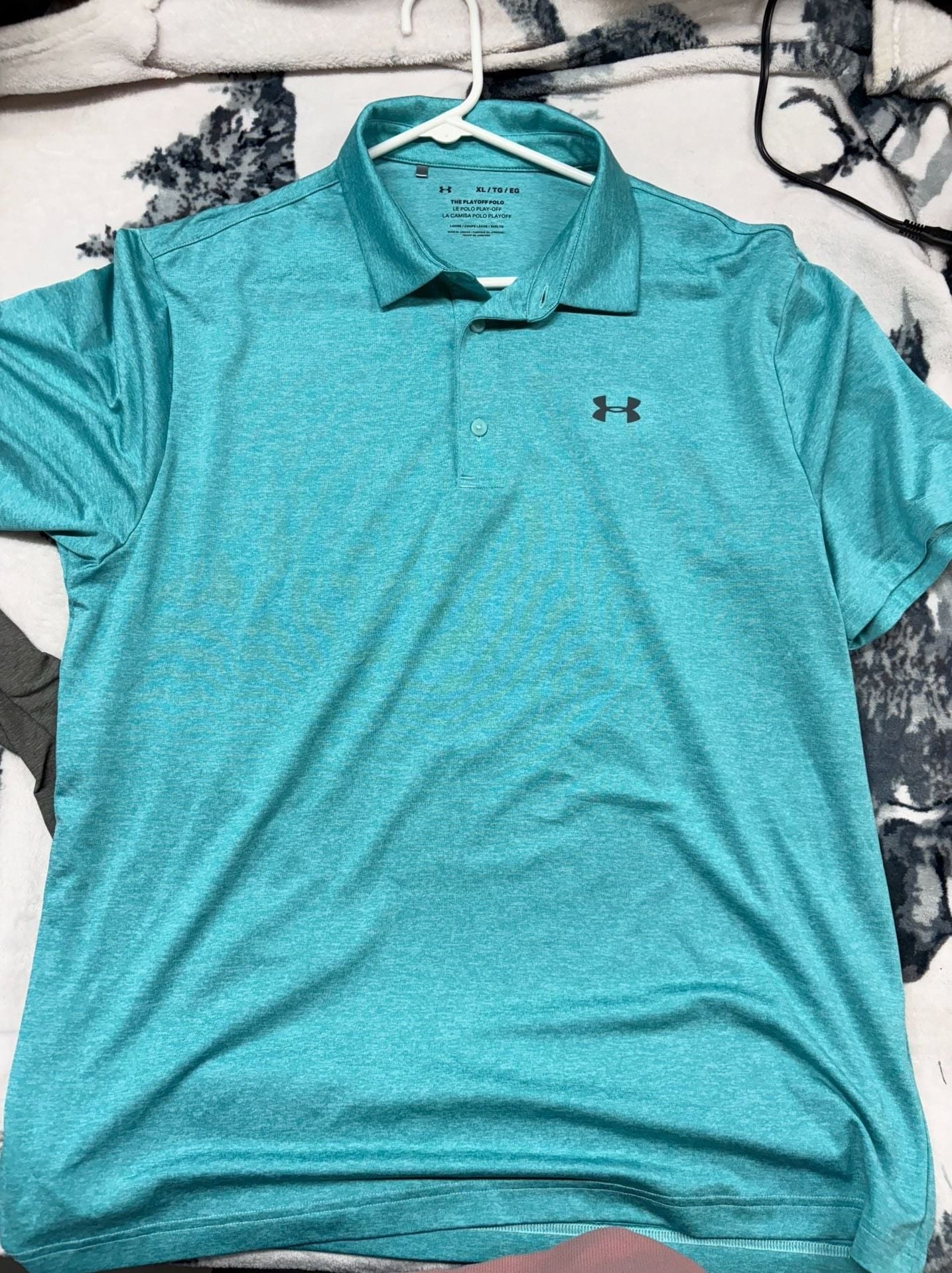 Under Armour Performance The Playoff Polo Heather Teal Green XL 5