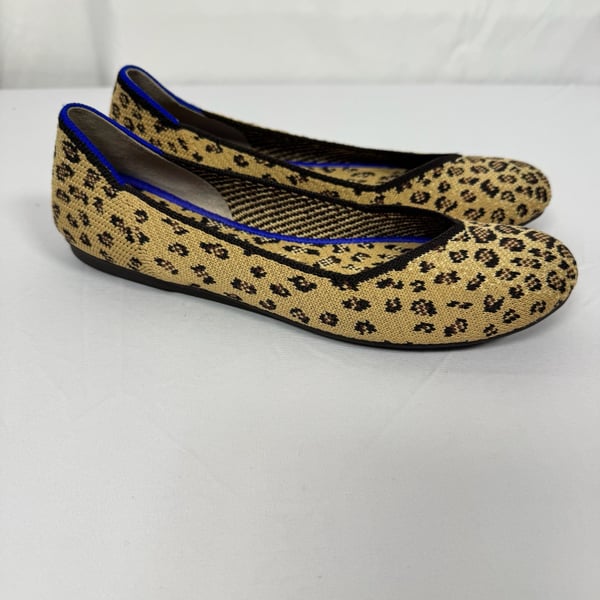 Rothy's The Flat Round Toe Animal Print Leopard Cheetah Ballet Flats