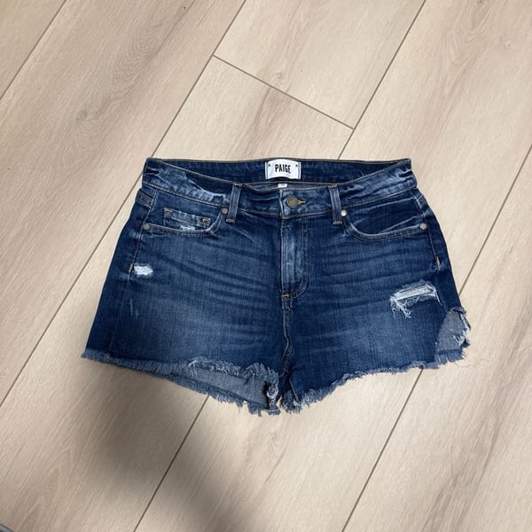 PAIGE Daryn Mid-Rise Distressed Cutoff Denim Shorts